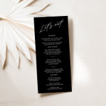 "Let's Eat" Simple Elegant Black Wedding Menu<br><div class="desc">This menu features a minimalist design that adds a touch of sophistication to your reception. With its sleek black backdrop and clean typography, this menu card beautifully complements any table setting. Displaying your culinary offerings with clarity and style, it sets the tone for a memorable dining experience on your special...</div>