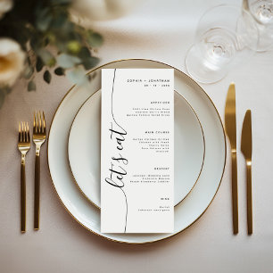 Let's Eat Vertical Script Elegant Wedding Menu