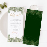 Let's Eat Whimsical Green Gold Pine Cone Weddings