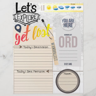 Let's Explore Travel Journal Insert