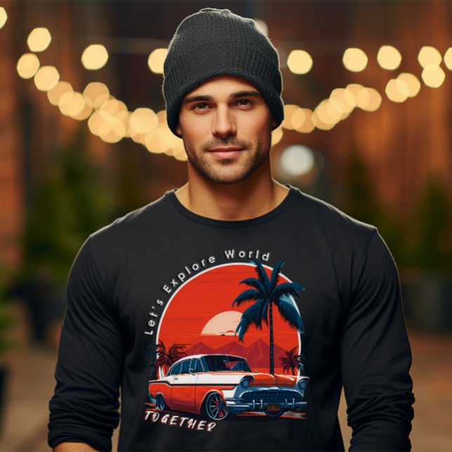 Let's Explore World Together on Car Travelling  T-Shirt (Lets Explore the World travel t shirt)