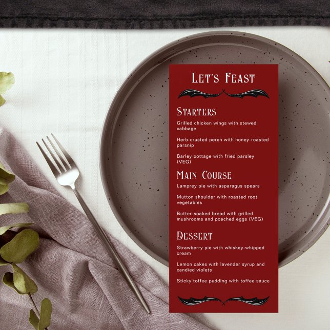 Let's Feast Red Black Dragon Fantasy Wedding Menu (Creator Uploaded)