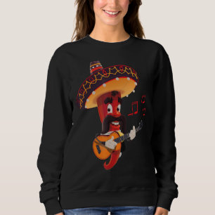 Let's Fiesta 5 De Mayo Viva Mexico Pepper Guitar Sweatshirt