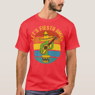 Lets Fiesta Amigo Cinco de Mayo Cactus Playing Gui T-Shirt