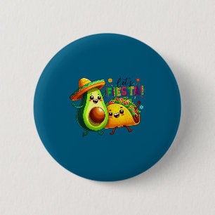 Let's fiesta avocado and tacos cinco de mayo 6 cm round badge