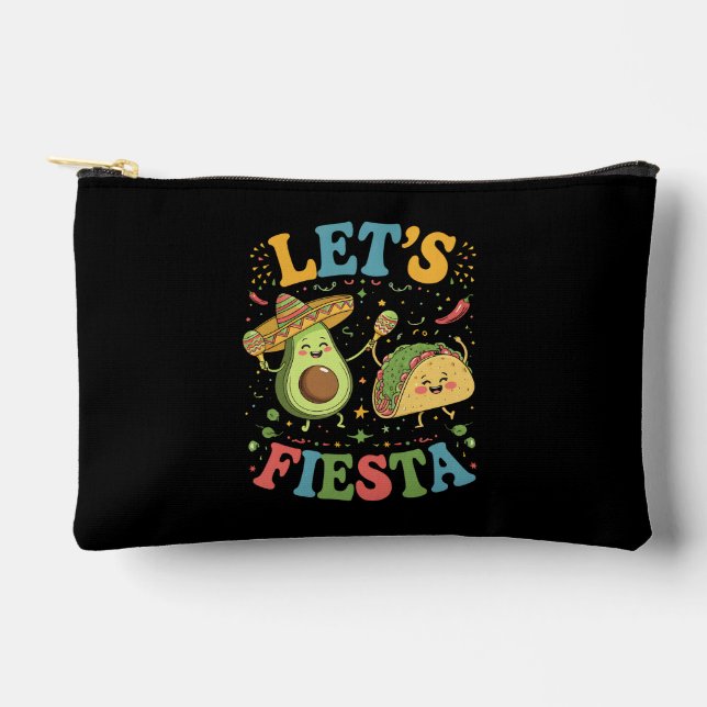 Let's Fiesta Avocado And Tacos Cinco De Mayo Accessory Pouch (Front)