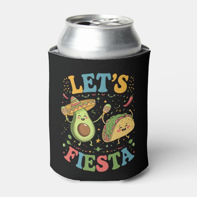 Let's Fiesta Avocado And Tacos Cinco De Mayo Can Cooler (Can Front)