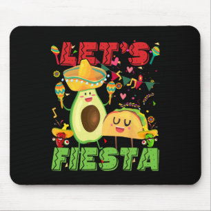Let's Fiesta Avocado And Tacos Cinco De Mayo Mexic Mouse Pad