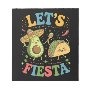 Let's Fiesta Avocado And Tacos Cinco De Mayo Notepad