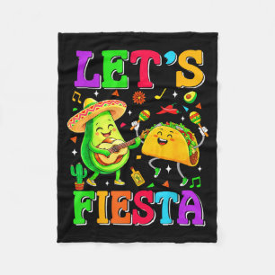 Let's fiesta avocado mexican men women kids cincoL Fleece Blanket