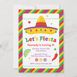 Let's Fiesta! Birthday Party Invitation