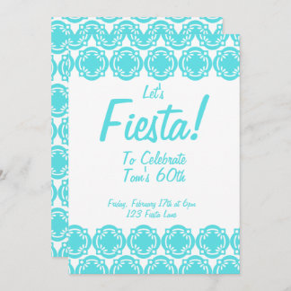 Let's Fiesta! Blue Customisable Invite