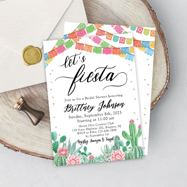 Let's Fiesta Bridal Shower Invitation Taco Mexican (Creator Uploaded)