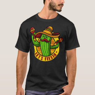 let's fiesta Cactus with Sombrero Cinco de mayo T-Shirt