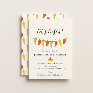 Let's Fiesta Chilli Pepper Birthday Party Invitation