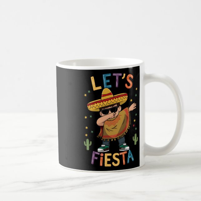 Let's Fiesta Cinco De Mayo Dabbing Mexican Poncho  Coffee Mug (Right)