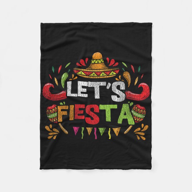 Lets Fiesta Cinco De Mayo  Fleece Blanket (Front)