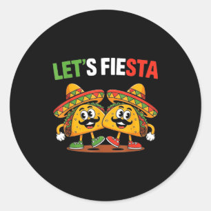 Let's fiesta cinco de mayo for women men boys girl classic round sticker