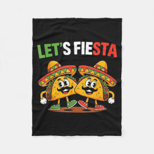 Let's fiesta cinco de mayo for women men boys girl fleece blanket