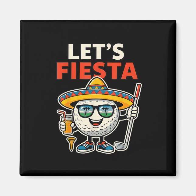 Lets Fiesta Cinco De Mayo Golf Ball Sombrero Golfe Magnet (Front)