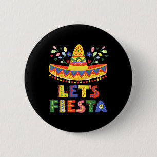Let's Fiesta Cinco De Mayo Guitar Funny Mexican Pa 6 Cm Round Badge
