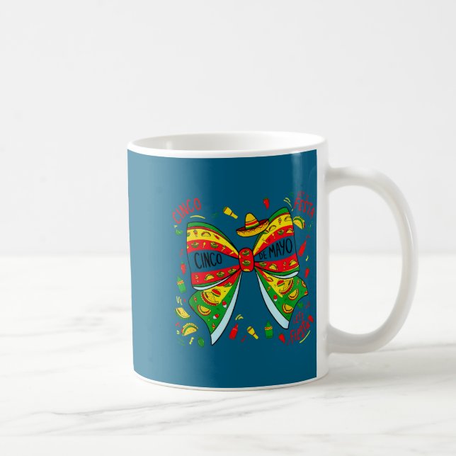 Let's fiesta cinco de mayo mexican bow sombrero coffee mug (Right)