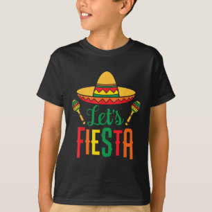 Lets Fiesta Cinco De Mayo Mexican Guitar Sombrero  T-Shirt