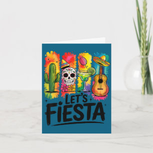 Let's fiesta cinco de mayo mexican margarita skull card