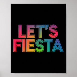 Lets fiesta cinco de mayo mexican party fiesta poster
