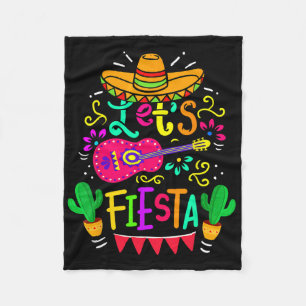 Let's Fiesta Cinco De Mayo Mexican Party Guitar Lo Fleece Blanket