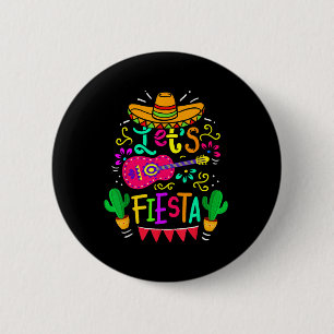 Lets Fiesta Cinco De Mayo Mexican Party Guitar Lov 6 Cm Round Badge