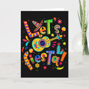 Let's Fiesta Cinco De Mayo Mexican Party Guitar Me Card