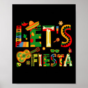 Lets Fiesta Cinco De Mayo Mexican Party Guitar Poster
