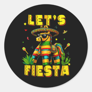 Lets Fiesta Cinco De Mayo Mexican Party Mexico Don Classic Round Sticker