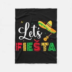 Lets Fiesta Cinco De Mayo Mexican Party Women Kids Fleece Blanket