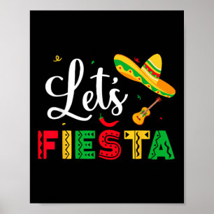 Lets Fiesta Cinco De Mayo Mexican Party Women Kids Poster