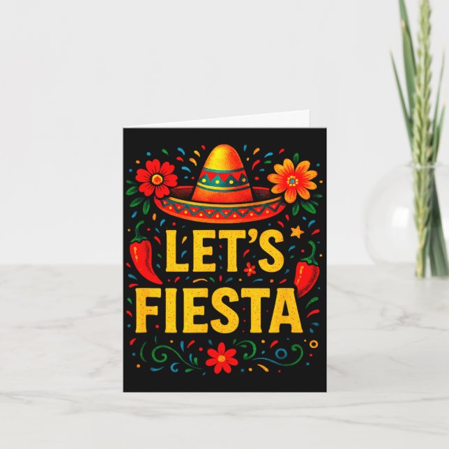Let's fiesta - cinco de mayo party fun  card (Front)