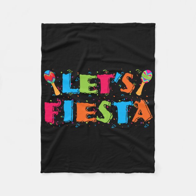 Let's Fiesta Cinco De Mayo Party Shirt  Fleece Blanket (Front)