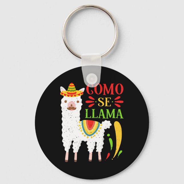 Let's Fiesta Como Te Llamas Cinco De Mayo Como Se  Key Ring (Front)