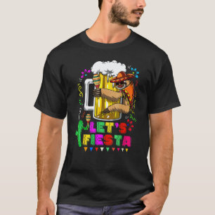Let's Fiesta Cute Sloth Holding Beer Cinco De Mayo T-Shirt