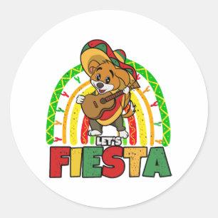 Lets Fiesta Dog Classic Round Sticker