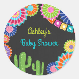 Let's fiesta favour tag Sticker Mexican Baby Showe