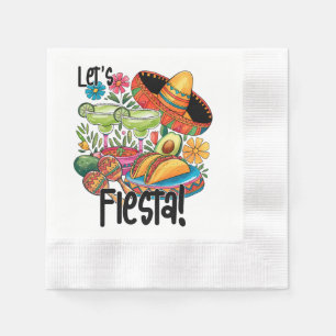 Let's Fiesta Fun Taco Margarita Sombre Paper Napki Napkin