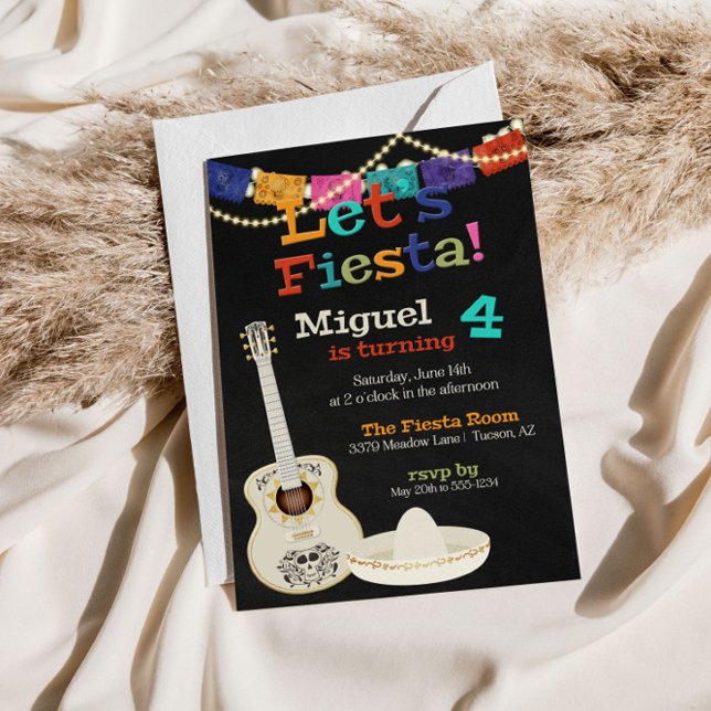 Let's Fiesta Guitar Birthday Invitation (Creator Uploaded)