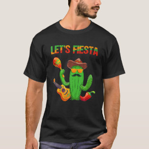 Lets Fiesta Guitar Cactus Begin Cinco De Mayo Mexi T-Shirt