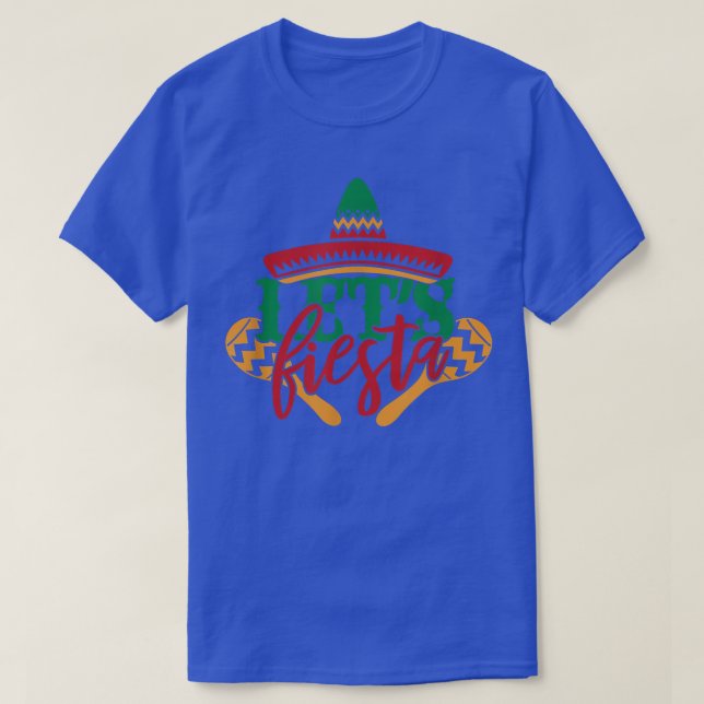 Lets Fiesta Meican Cinco De Mayo Poncho Hat Men Wo T-Shirt (Design Front)