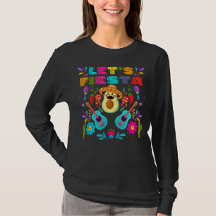 Let's Fiesta Mexican Avocado Sombrero Dance Cinco T-Shirt