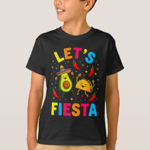 Let's fiesta mexican cinco de mayo maracas, avocad T-Shirt