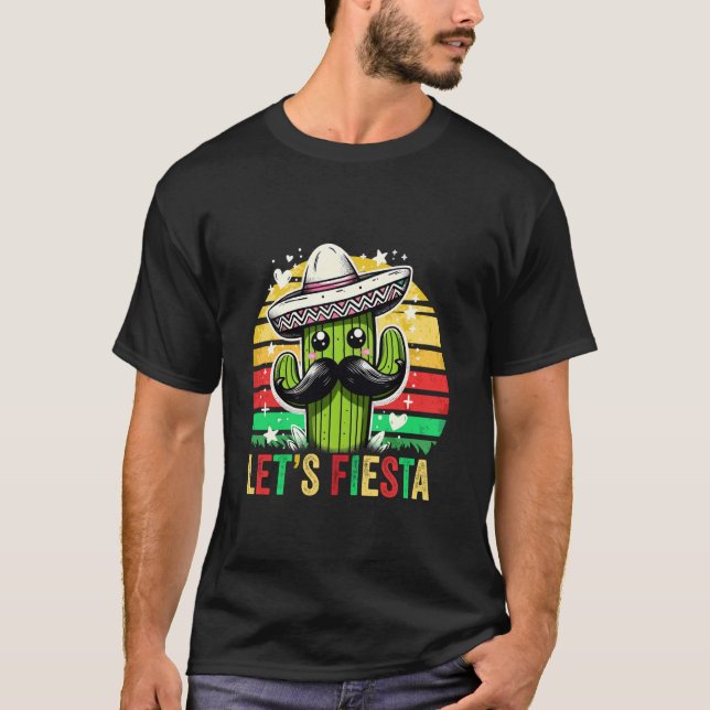 LET'S FIESTA Mexican Cinco De Mayo T-Shirt (Front)