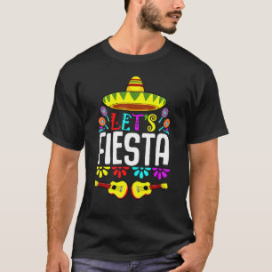 Let's Fiesta Mexican Guitar Cactus Humour Music P T-Shirt